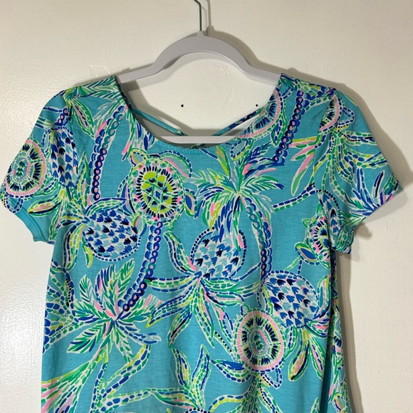 Lilly Pulitzer Kimi Swing Dress Resortwear Vacation Bermuda Blue Turtle Sz M - Picture 4 of 12